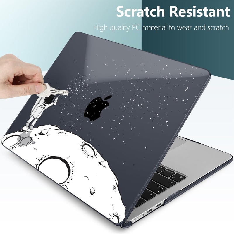 DONGKE for M4 MacBook Air 13.6 Inch Case 2025 2024 2023 2022 Model A3240 A3113 A2681 M3 M2 Chip, Plastic Hard Shell Case Cover with Touch ID for MacBook Air 13 Inch M4 - Astronaut - Image 3